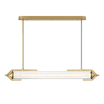 Подвесной светильник линейный золотого цвета с длинной цилиндрической стеклянной трубкой Eurofase варинант исполнения - 3 | Loft Concept в Новосибирске