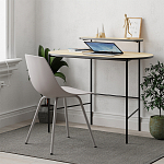 Стол письменный овальной формы с полкой LOUB WORKING TABLE BLACK OAK варинант исполнения - 3 | Loft Concept в Новосибирске