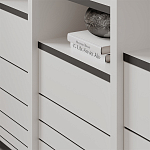 Стеллаж прямой ассиметричный с полками и 4-мя дверцами ARYA BOOKCASE WHITE варинант исполнения - 6 | Loft Concept в Новосибирске