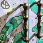 Премиальный Шкаф Defoliation двухстворчатый роспись зеленые листья  варинант исполнения - 4 | Loft Concept в Новосибирске