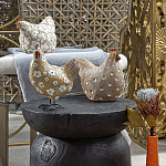 Статуэтка курица с текстурной поверхностью бежевого цвета Rustic Chicken варинант исполнения - 5 | Loft Concept в Новосибирске