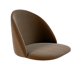 Барный стул со спинкой и металлической подставкой на 4-х деревянных ножках Коричневый Велюр Vendramin Chair варинант исполнения - 2 | Loft Concept в Новосибирске