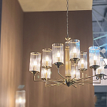 Люстра с 9-ю цилиндрическими стеклянными плафонами Jeanette варинант исполнения - 6 | Loft Concept в Новосибирске