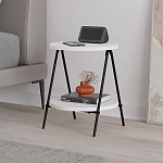 Стол приставной с 2-мя круглыми белыми столешницами ESSEL SIDE TABLE WHITE варинант исполнения - 4 | Loft Concept в Новосибирске