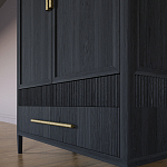 Шкаф платяной Primo с выдвижными ящиками шпон Светлый дуб варинант исполнения - 5 | Loft Concept в Новосибирске