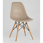Пластиковый стул на ножках из массива бука Eames Beige варинант исполнения - 1 | Loft Concept в Новосибирске