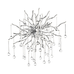 Бра с лучеобразным основанием и подвесками из прозрачного стекла в виде длинных капель Droplet Chandelier варинант исполнения - 7 | Loft Concept в Новосибирске