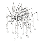 Бра с лучеобразным основанием и подвесками из прозрачного стекла в виде длинных капель Droplet Chandelier варинант исполнения - 9 | Loft Concept в Новосибирске