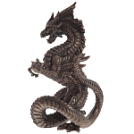 Декоративная статуэтка Дракон Dark Bronze Dragon Holding Sphere Statuette варинант исполнения - 3 | Loft Concept в Новосибирске