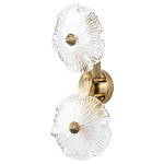 Бра с ветвистыми бронзовыми элементами и стеклянными рифлеными дисками Textured Glass Bra варинант исполнения - 1 | Loft Concept в Новосибирске