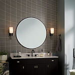  Бра с прямоугольным черным основанием и белым матовым цилиндрическим плафоном Kichler варинант исполнения - 6 | Loft Concept в Новосибирске