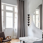 Подвесной светильник светодиодный в виде ряда черных металлических конусов  Herringbone варинант исполнения - 6 | Loft Concept в Новосибирске