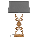 Настольная лампа на ажурном чугунном основании с серым абажуром Openwork Lamp варинант исполнения - 1 | Loft Concept в Новосибирске
