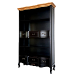 Стеллаж книжный из массива березы черного цвета с состаренным эффектом Vintage варинант исполнения - 1 | Loft Concept в Новосибирске