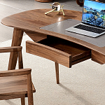 Стол рабочий округлой формы с ящиком  Working Moonnut Table варинант исполнения - 5 | Loft Concept в Новосибирске