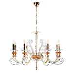 Люстра с 8-ю лампочками и изогнутыми прозрачными элементами из стекла Twisted Glass Candles Chandelier варинант исполнения - 2 | Loft Concept в Новосибирске