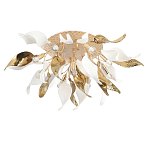 Люстра потолочная с декоративными белыми и золотистыми листьями Wintery flovers варинант исполнения - 2 | Loft Concept в Новосибирске