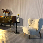 Дизайнерский журнальный стол с основанием в виде черных мраморных бусин Mybimus варинант исполнения - 2 | Loft Concept в Новосибирске