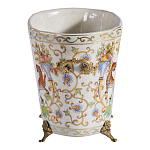 Кашпо с растительным и животным орнаментом на бронзовых ножках Turquoise Blooming Garden варинант исполнения - 3 | Loft Concept в Новосибирске