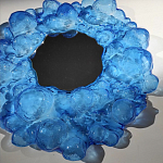 Дизайнерское Зеркало из синего стекла Blue Bubbles Mirror  варинант исполнения - 1 | Loft Concept в Новосибирске