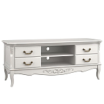 ТВ-тумба белая из массива бука с 4-мя ящиками и 2-мя полками White Provence варинант исполнения - 2 | Loft Concept в Новосибирске