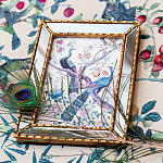 Постер в зеркальной раме в стиле шинуазри Chinoiserie Imperial Garden Peacocks on a Tree Poster варинант исполнения - 3 | Loft Concept в Новосибирске