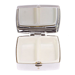 Таблетница карманная квадратная с 2-мя отделениями с зеркалом и накладкой из натурального камня Пегматит Silver Stone Pillboxes варинант исполнения - 3 | Loft Concept в Новосибирске