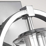 Бра цвета хром с круглой рамой и цилиндрическим прозрачным стеклянным плафоном на прямоугольном основании Feiss варинант исполнения - 2 | Loft Concept в Новосибирске