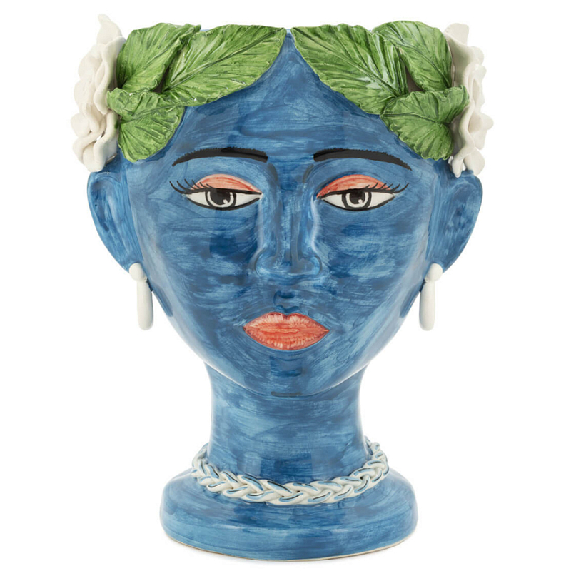 Ваза VASE HEAD SELVA COLOR dark blue Синий Зеленый в Новосибирске | Loft Concept 