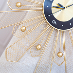 Часы настенные из металла в виде солнца с чёрным циферблатом Mirror Tower Clock варинант исполнения - 3 | Loft Concept в Новосибирске