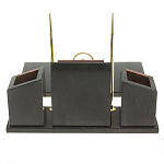 Настольный письменный набор из лемезита и змеевика с часами Royal Accessory варинант исполнения - 5 | Loft Concept в Новосибирске