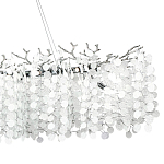 Линейная люстра с круглыми хрустальными подвесками Fairytree Chrome Crystal Branches Linear Chandelier варинант исполнения - 2 | Loft Concept в Новосибирске