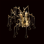 Бра в форме ветвей деревьев золотого цвета с прозрачными подвесками-каплями Droplet Bra варинант исполнения - 2 | Loft Concept в Новосибирске