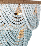 Круглый потолочный светильник с подвесками из круглых деревянных бусин Ombre Wooden Beads Blue Ceiling Lamp варинант исполнения - 1 | Loft Concept в Новосибирске