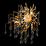 Бра с лучеобразным основанием и подвесками из прозрачного стекла в виде длинных капель Droplet Chandelier варинант исполнения - 6 | Loft Concept в Новосибирске