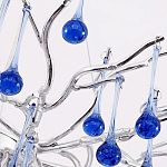 Люстра с синими стеклянными подвесками в форме капель FAIRYTREE Light варинант исполнения - 3 | Loft Concept в Новосибирске