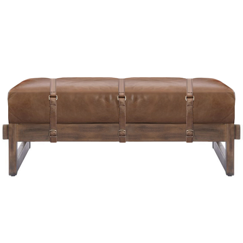 Банкетка Duncan винтажная коричневая кожа Коричневый винтаж в Новосибирске | Loft Concept 