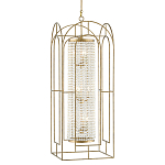 Люстра золотая с внутренним цилиндром из хрустальных бусин Romantic Lantern варинант исполнения - 2 | Loft Concept в Новосибирске