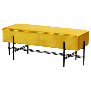 Банкетка желтая велюровая Sanjay Velour Banquet Yellow