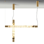 Подвесной светильник с цилиндрическим плафоном из алебастра PEARLS Suspension варинант исполнения - 3 | Loft Concept в Новосибирске