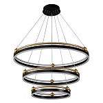 Люстра подвесная с тремя кольцами черного и золотого цвета Ring Horizontal варинант исполнения - 1 | Loft Concept в Новосибирске