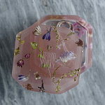 Шкатулка из эпоксидной смолы с цветами розовая Epoxy Resin Square Box Pink варинант исполнения - 6 | Loft Concept в Новосибирске