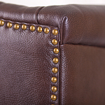 Кресло из натуральной кожи на 4-х деревянных ножках из массива бука Thomas Armchair brown варинант исполнения - 5 | Loft Concept в Новосибирске