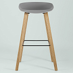 Барный стул на ножках из натурального дерева Boras Grey варинант исполнения - 3 | Loft Concept в Новосибирске
