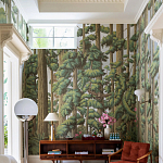 Обои ручная роспись Redwoods Sequoia on Sterling Silver gilded paper варинант исполнения - 1 | Loft Concept в Новосибирске