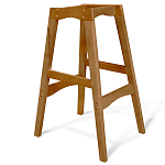 Барный стул со спинкой и подлокотниками на 4-х деревянных ножках Douglas Rhombus Черный Велюр варинант исполнения - 5 | Loft Concept в Новосибирске