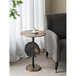 Столик приставной с абстрактным основанием и акцентом в виде золотистого диска Heavenly Space варинант исполнения - 7 | Loft Concept в Новосибирске