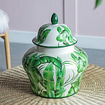 Ваза с зелёными листьями и крышкой Vase Green Leaves варинант исполнения - 6 | Loft Concept в Новосибирске