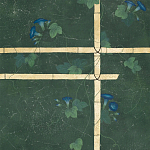 Обои ручная роспись Morning Glory Original colourway on Edo Green painted Xuan paper варинант исполнения - 2 | Loft Concept в Новосибирске