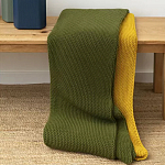 Плед из хлопка жемчужной вязки оливкового цвета Waffle Comfort варинант исполнения - 6 | Loft Concept в Новосибирске